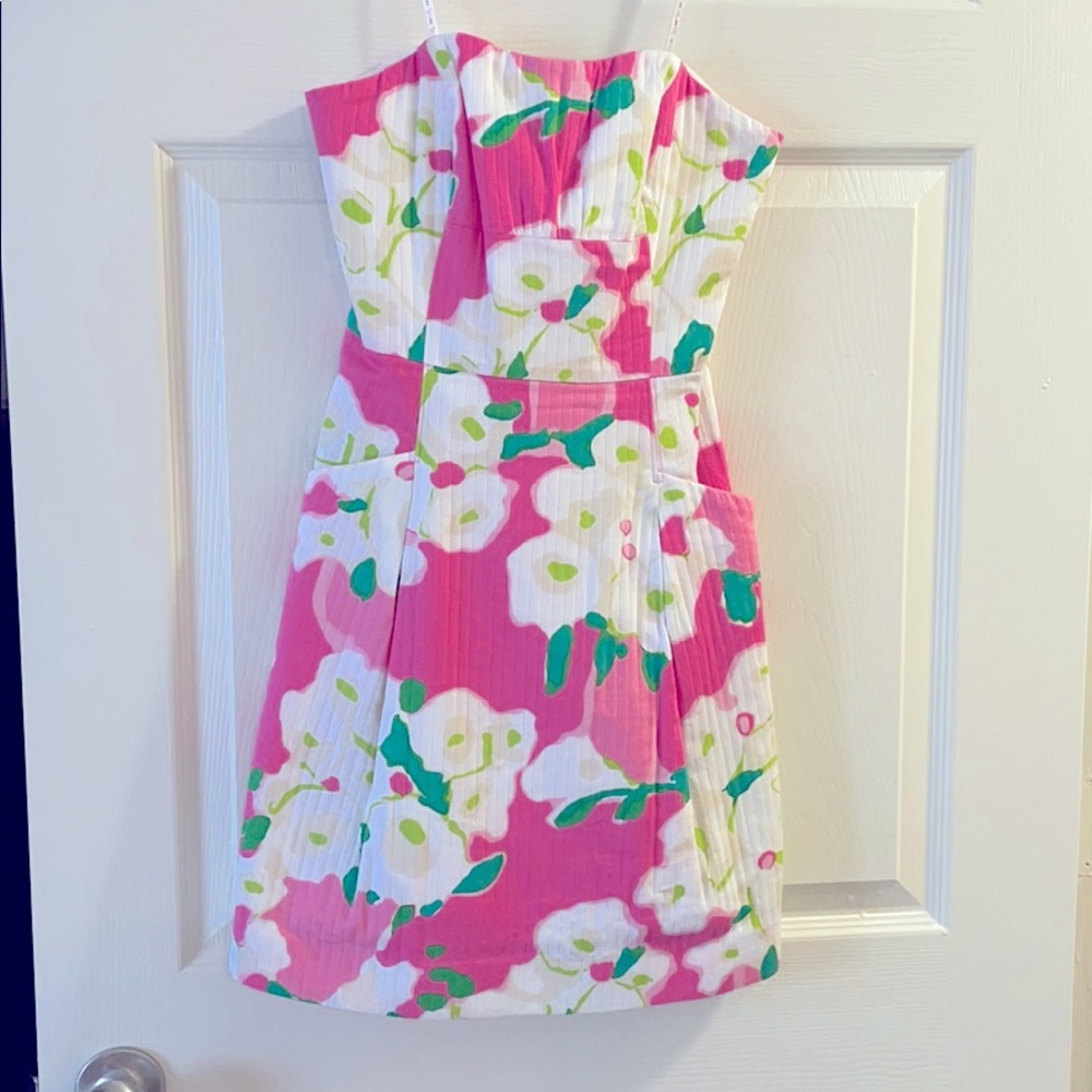 Lilly Pulitzer floral strapless fit & flare dress